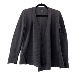 Eileen Fisher Gray‎ Wool Open Front Cardigan Size Small Petite
